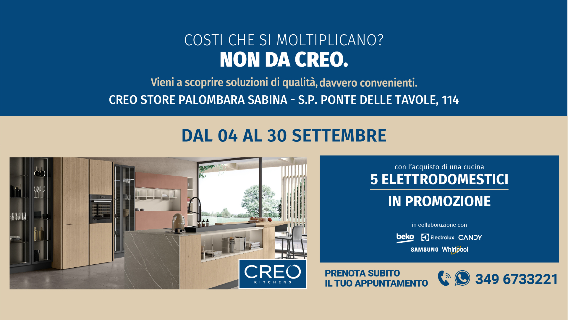 Nuova promozione CREO Kitchens. Hai tempo fino al 30 settembre! - LUBE CREO Palombara Sabina (Roma)