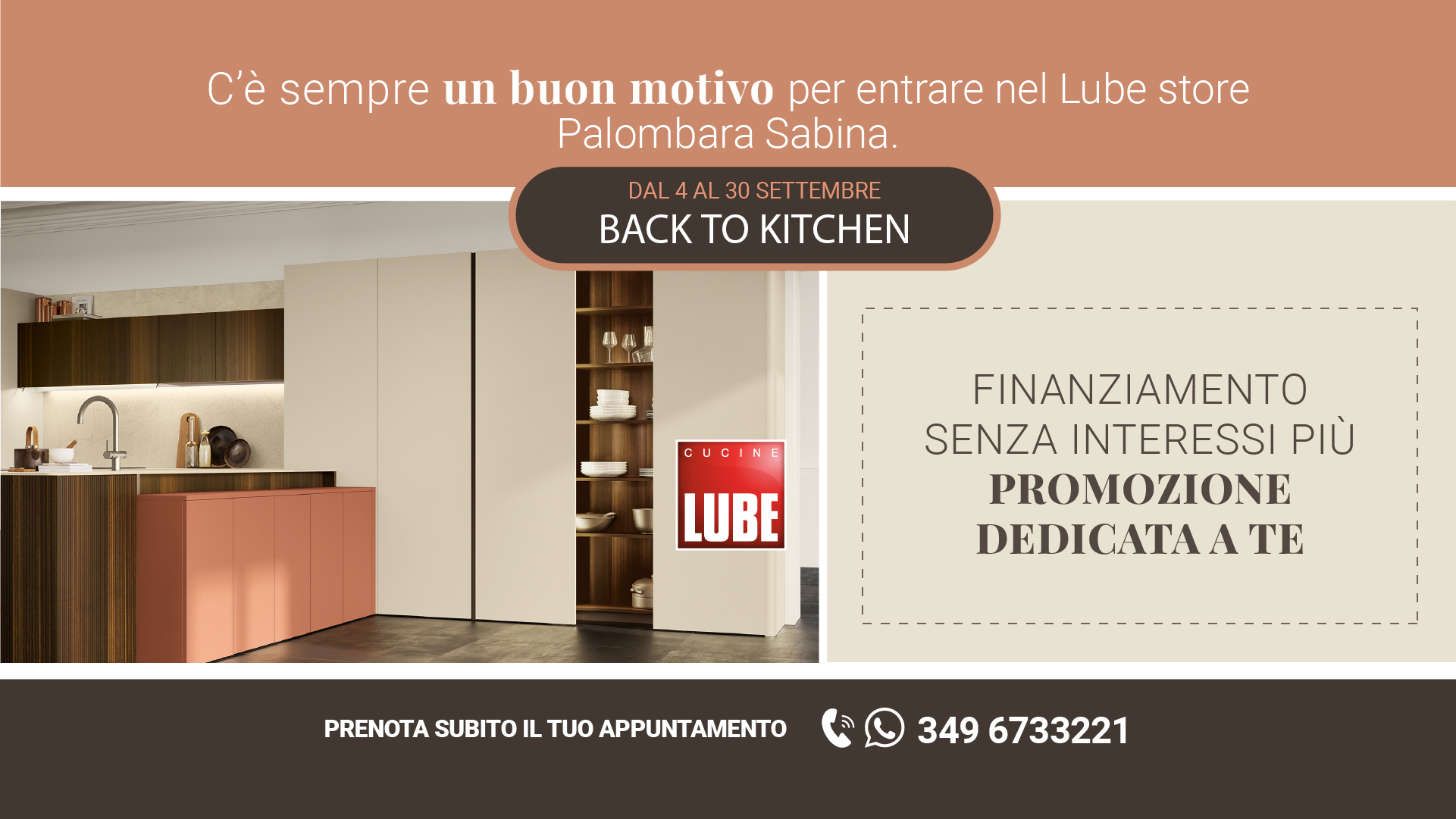 Nuova promozione Cucine LUBE - Back to kitchen. Approfittane fino al 30 settembre! - LUBE CREO Palombara Sabina (Roma)